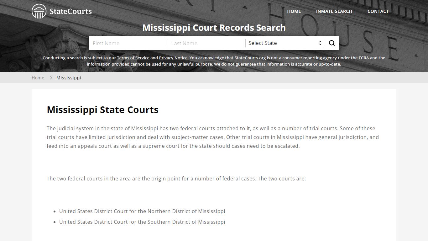 Mississippi Court Records - MS State Courts